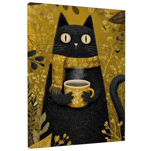 Toile murale motif chat pour décorer un restaurant ou une salle à manger