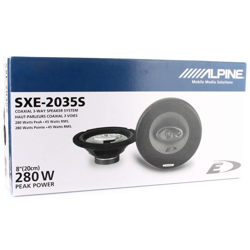 2 Altavoces coaxiales de 3 vías Compatible con Alpine SXE-2035S 20.00 cm 200 mm 8" 45 vatios rms 280 vatios máx 4 ohmios 90 db spl Coche, por par