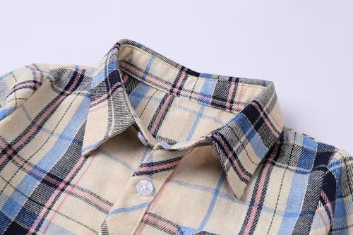 Image of Betusline Boy and Men Button Down Plaid Shirt