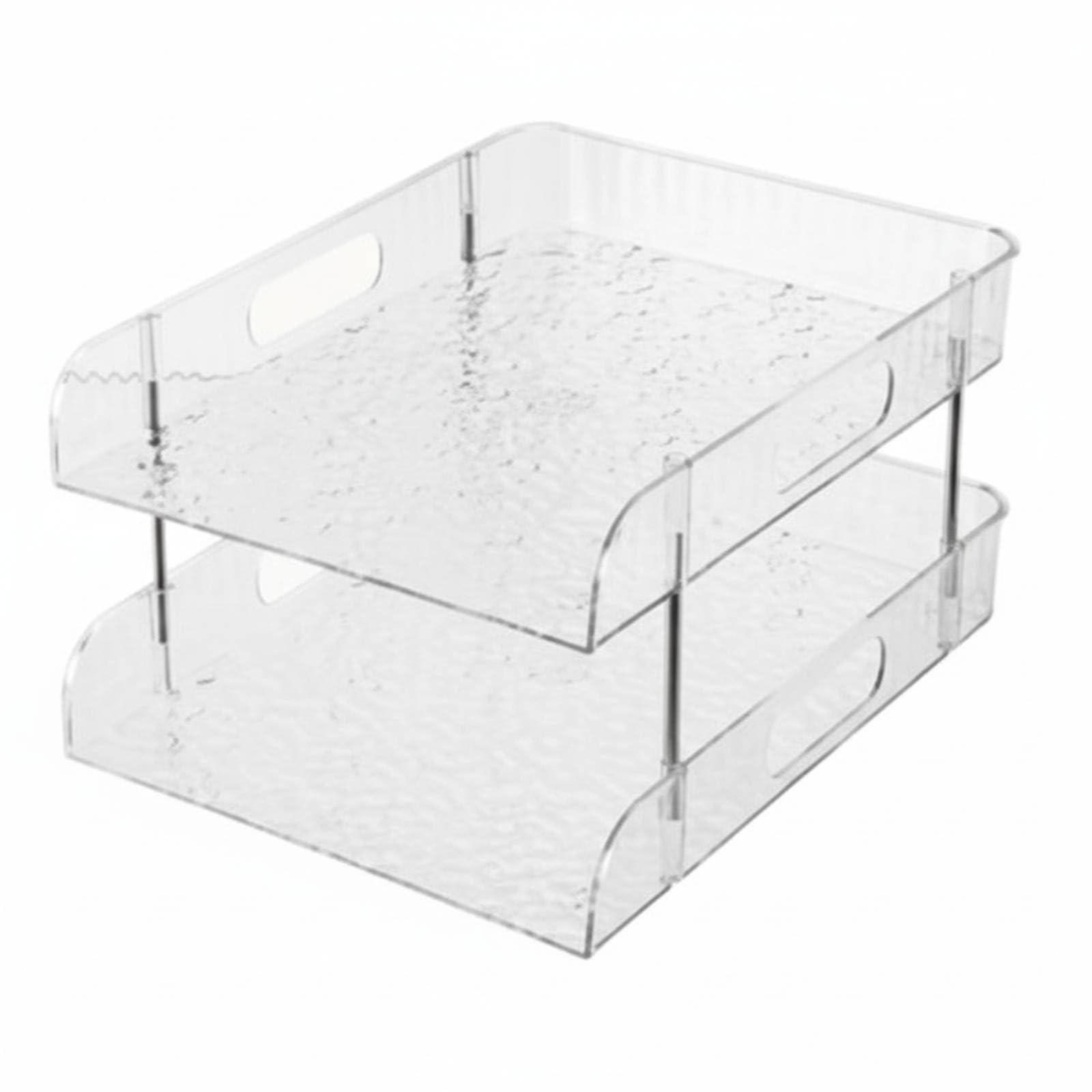 Multi-Tier Desk Organizer Space-Saving Multi-Tier Paper Sorter Acrylic Document Rack Large Capacity Clear Desktop File Holder, 2-tier-picture-24