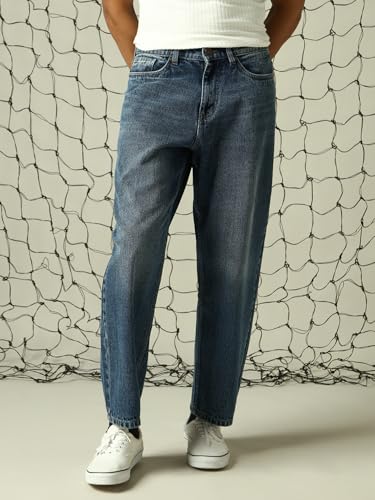 Image of Hubberholme Men Washed Cotton Loose Fit Mid- Rise Jeans 10