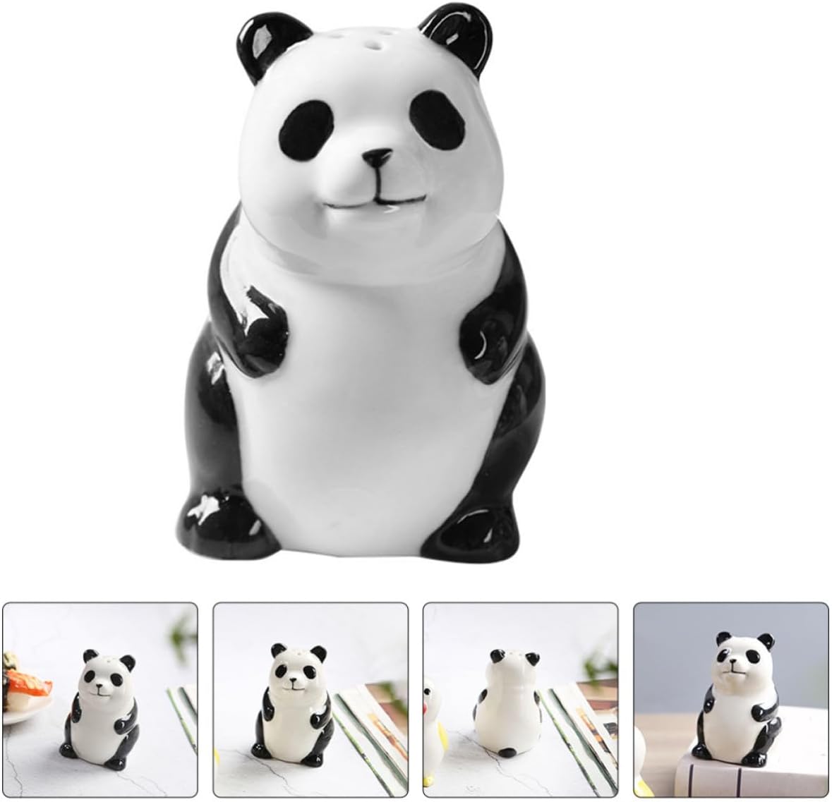 Xmas Ceramic Panda Seasoning Jar for Salt Pepper Kitchen Use