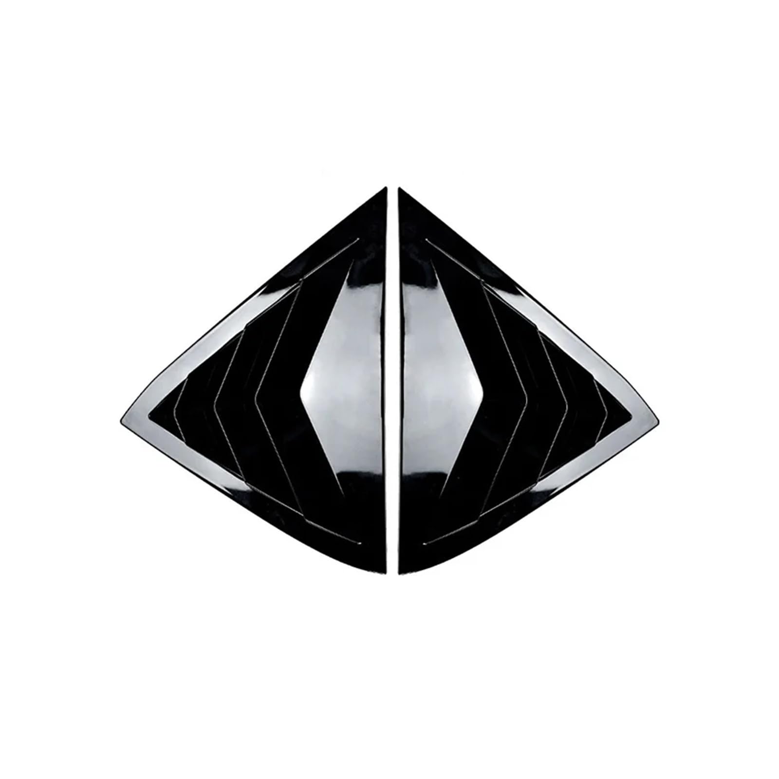 Car Rear Window Side Vent Shutter Louver Cover Trim Sticker Body Kit Compatible for Ford Compatible for Fiesta MK7 7.5 2008-2017(Glossy Black)