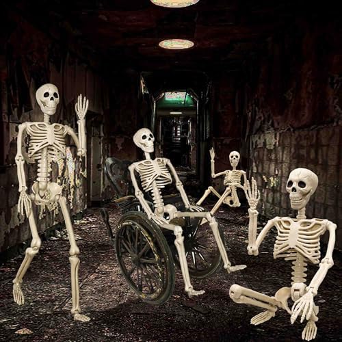51pFeMzLUfL._AC_ Znorso Skeleton Halloween Decorations, Realistic Full Body Movable Joints Skeleton Human Skeleton with Movable Joints for Halloween Decoration