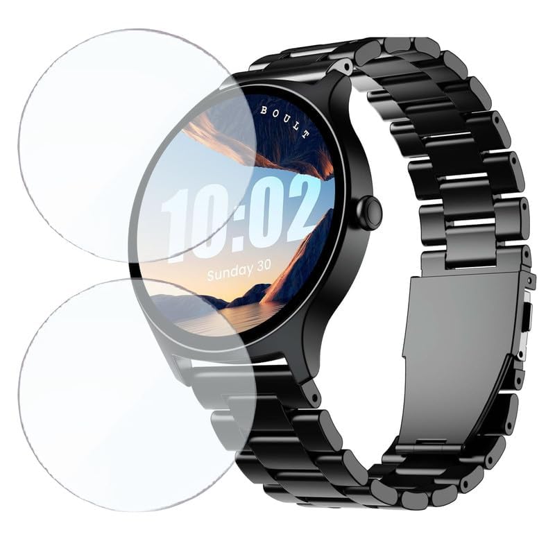 Image of 2-Pack Screen Protector for Boult Rover Pro 1.43 inch Smartwatch - Flexible TPU Screen Guard, HD Clear, Anti Scratch, Bubble Free, Full Coverage Film - Not Tempered Glass