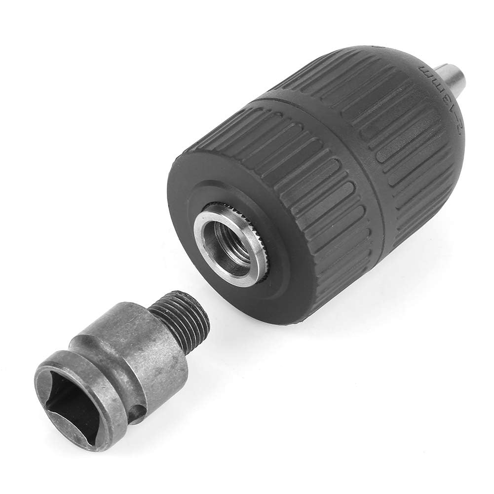 Dpofirs Drill Chuck, 2-13Mm Keyless Drill Chuck 1/2"-20Unf With 1/2 Chuck Adaptor For Impact Wrench Conversion
