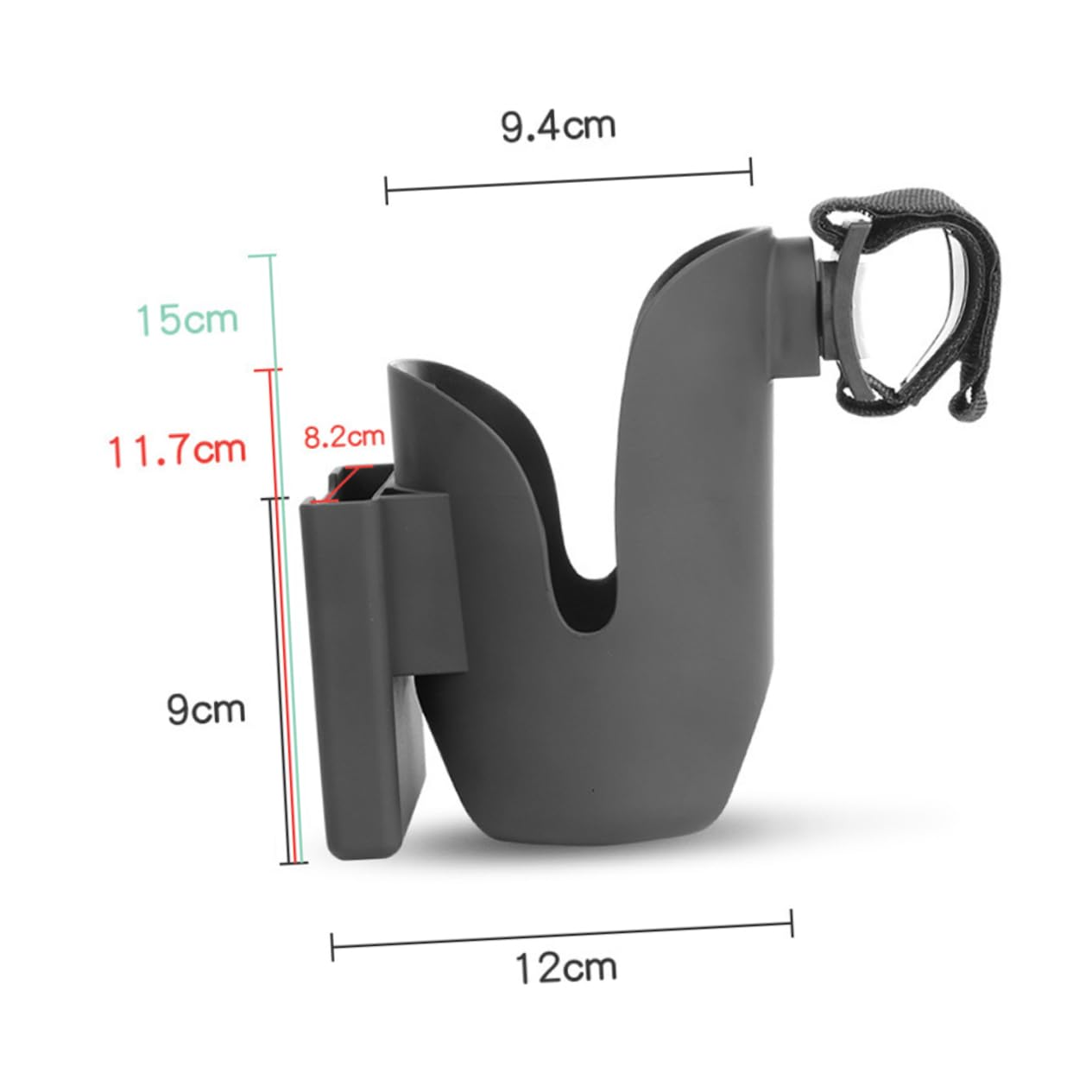 Yardwe 2 Piezas Portavasos y Soporte Móvil Carrito de Resistente y Ligero Compatible con Botellas Estándar Accesorio Práctico para Paseo Diario Color Negro