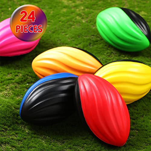 Image of Jerify 12 Pcs Mini Footballs for Kids Spiral Foam Football Bulk 5 Inch Soft Small Waterproof Foam Ball Sports Birthday Toddler Football for Indoor and Outdoor Game(Assorted Color)