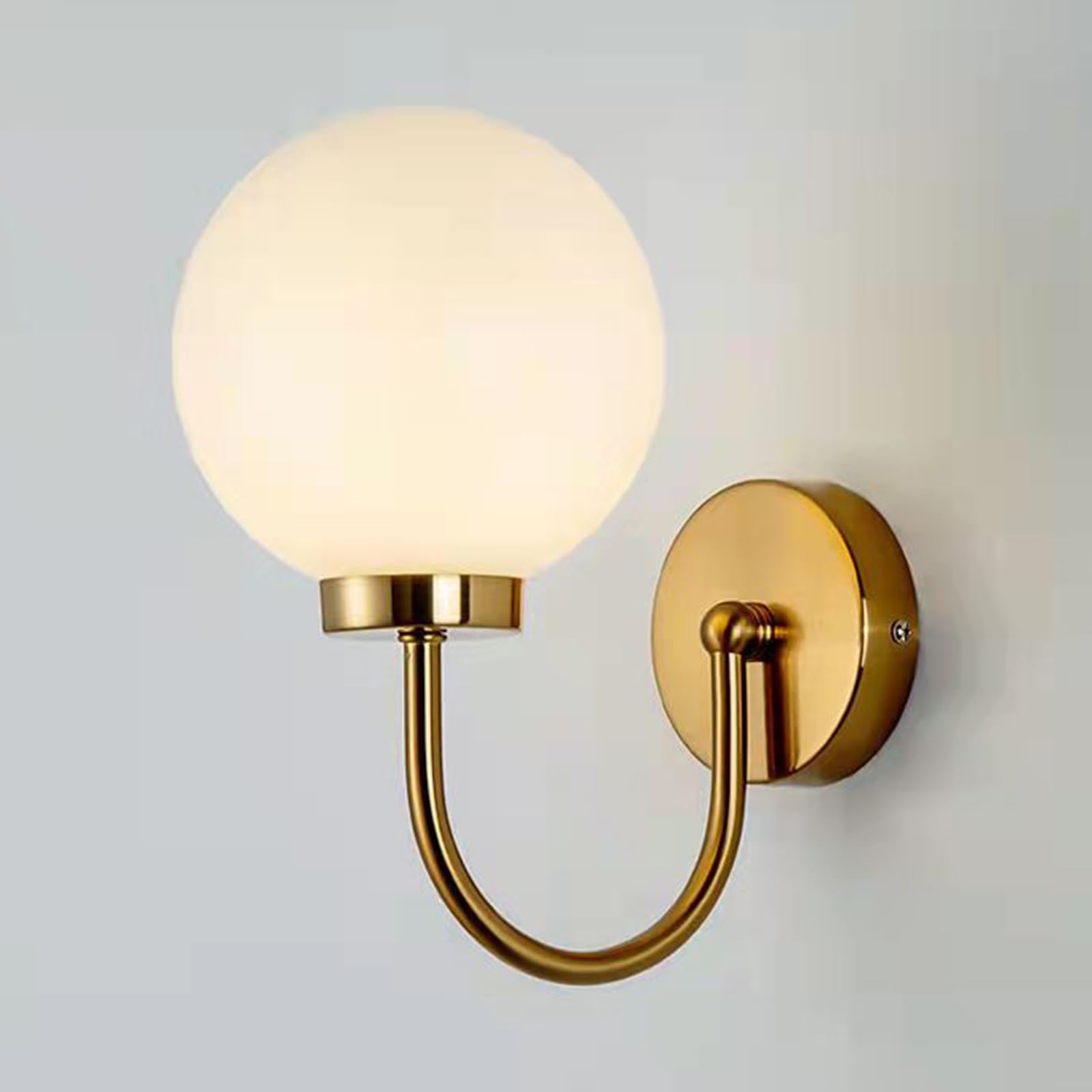 KBUUKYYXouy Simple Wall Sconce Light, Modern Opal Glass Wall Lamp, G9 Base Fixture Mid-Century Modern Metal Wall-Mounted Lamp for Bedroom Bathroom Living Room Corridor Dining Room(Gold)(Gold)