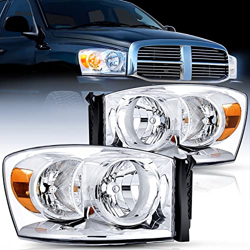 Image of Nilight 2007 2008 2009 Dodge Ram Headlight Assembly 2 Pack Compatible with 2006-2008 Dodge Ram 1500 2006-2009 Dodge Ram 2500 3500 Headlamp Replacement Driver and Passenger Side