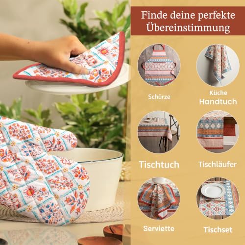 Maison d'Hermine Topflappen-Set, 100% Baumwolle (20 cm x 20 cm, 2er-Pack) – Ansicht 6
