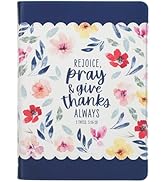 Christian Art Gifts Inspirational Journal, Rejoice Always Wide Ruled Notebook, 1 Thess. 5:16-18 B...