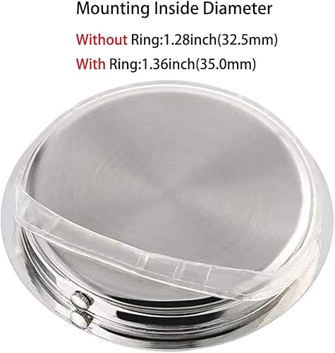 Miniatura 3 de HILLHOME Mini reloj de inserción de 1-12 pulgadas (1.457 in) movimiento de cuarzo redondo reloj en miniatura esfera blanca bisel tono plateado