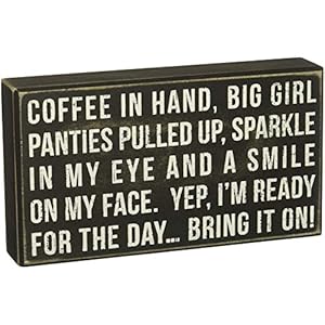 Primitives by Kathy 19435 Word Box Sign, Coffee in Hand Primitives by Kathy 19435 Word Box Sign Coffee in Hand