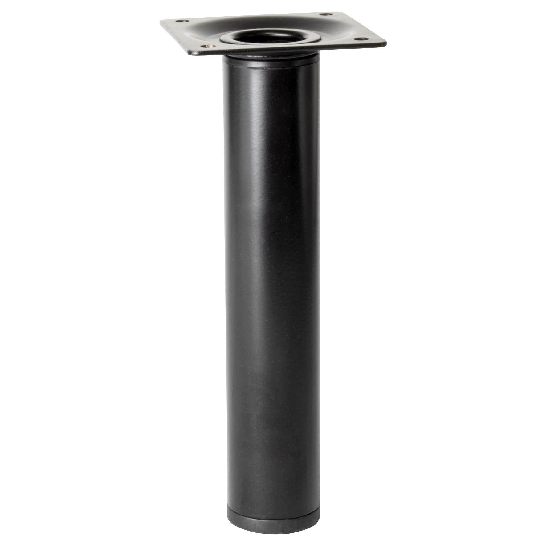 WAGNER Möbelbein/Tischbein/Möbelfuß/Verstellfuß Telescope – Ø 30 x 160-250 mm, Anschraubplatte 60 x 60 mm, ausziehbar, Industriestahl pulverbeschichtet schwarz matt