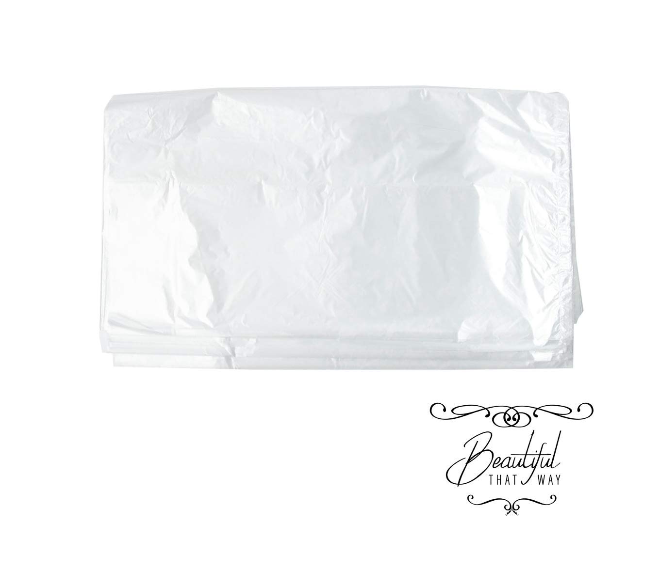 Coprivaschetta pedicure in Cartene® trasparente Beautiful That Way, monouso, 100 pezzi, misura 48x15x15 cm, impermeabile, resistente, Made in Italy, per uso professionale e casa
