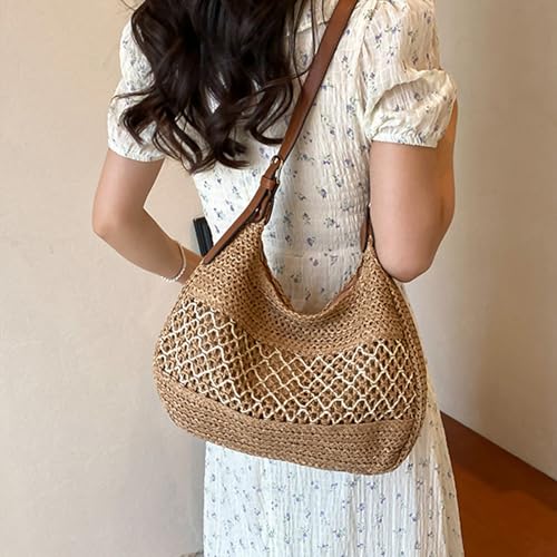 Cute Woven Fabric Tote Bag Y2k Purses Shoulder Handbag Purse Tote Bag for Women4