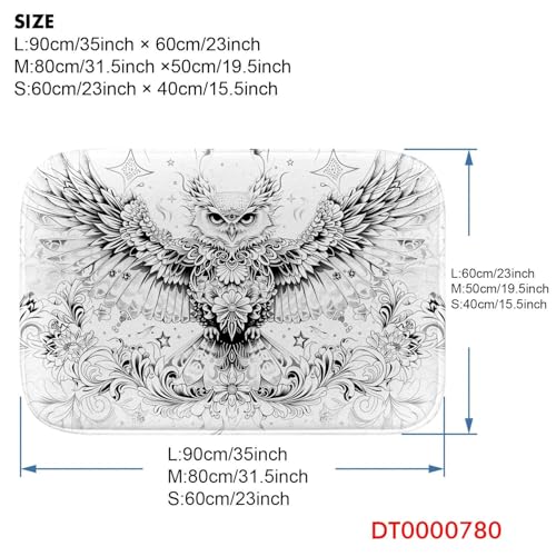 Tapis de bain hibou 780 en mousse à mémoire de forme ultra absorbant design moderne L
