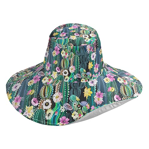 MNSRUU Wide Brim Hats for Women Succulent and Cactus Sun Hat Packable Sun Visors for Women Floppy Summer Beach Hat for UV Protection for Girls
