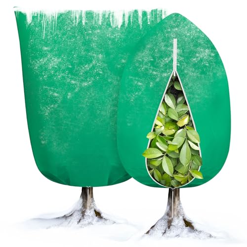 SAMORE 2 Packs 79" x 98" Plant Covers Freeze Protection