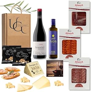 UNIVERSO GOURMET | Exklusive Gourmet-Geschenkbox | Rotwein g.U. Ribera del Duero | Natives Olivenöl Extra | Iberische Bellota-Wurstspezialitäten | Ibérico-Schinken & Schafskäse | Präsentkorb