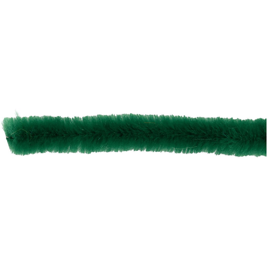 Pipe Cleaners, thickness 15 mm, L: 30 cm, dark green, 15pcs
