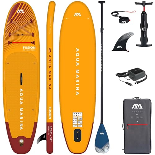 Aqua Marina Aufblasbar Sup Board Stand up Paddle AQUAMARINA Fusion Komplette Packung 330x81x15cm mit Carbon Paddel