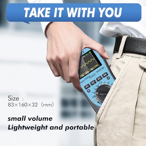 Image of SK201B+ Intelligent Graphical Digital Oscilloscope Multimeter 2 in 1 with 2.4 Inches Color Screen 1MHz Bandwidth 2.5Msps Sampling Rate for DIY and Electronic Test