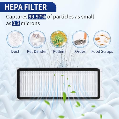 Image of 34 PCS Qrevo S5V Replacement Accessories Compatible with Roborock Qrevo Curv /S5X /Edge /Edge S5A Robot Vacuum, 2 Mainbrush, 6 Scent Tablets,4 HEPA Filters, 6 Dust Bags,6 Mop Pads, 6 Side Brush