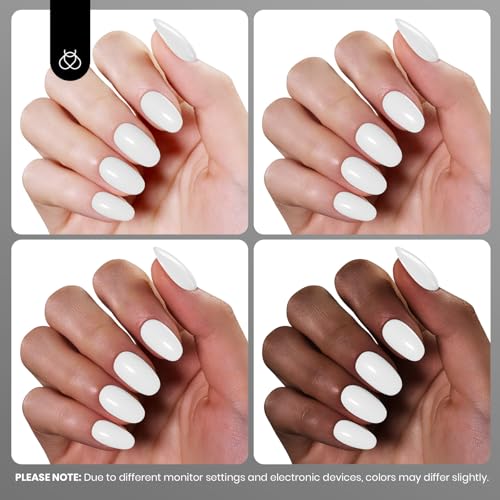 Image of Beetles White Gel Polish - Hema-Free French Gel Nail Polish High Gloss Colors Soak Off Pure White Rhythm Nail Polish Nail Art Manicure Salon White Color Bottle
