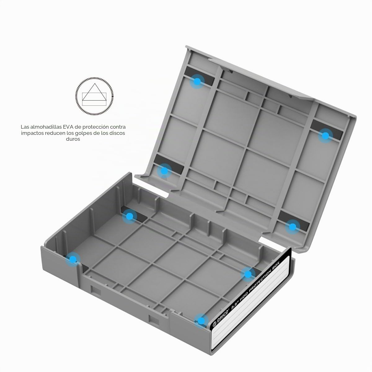 Caja Protectora ORICO 3,5 Pulgadas Antiestática/Antigolpes/Antipolvo para HDD, 5 Unidades Gris-PHP35