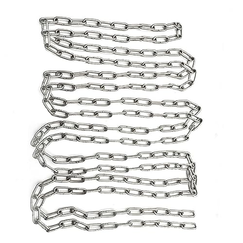 KAIISSA Stainless Steel Chain, Strong, Heavy Duty, Welded Links for Hanging Fences Walking Dogs, Swivel, Drying Laundry