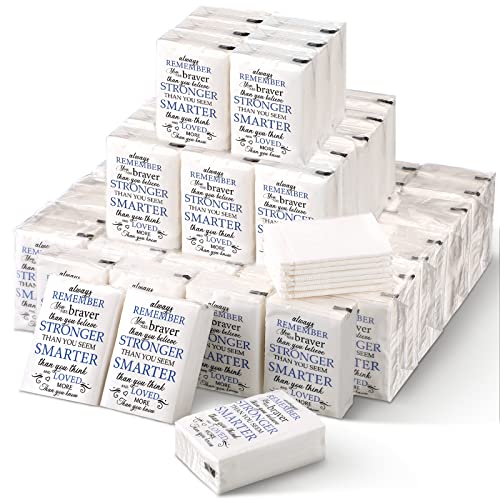 Facial Tissues 3 Ply Inspirational Pocket Tissues Bulk Travel Tissues Soft Travel Size Tissues Packs Individual Facial Tissues For Travel Party Supplies 7 Sheets Per Pack (60) #TOP4