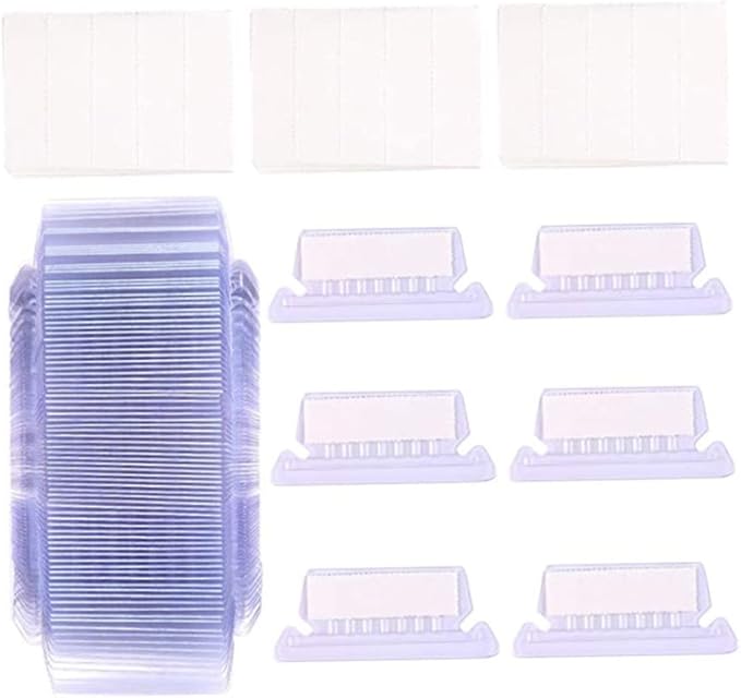 Gcroet 50Pcs File Folder Tabs Hanging Clear Plastic Label Holders And