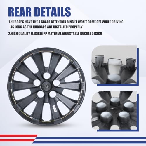 Image of Winjet 16 inch Hubcaps Wheel Rims Cover for 2013-2019 Nissan Sentra & 2011-2017 Nissan Leaf Wheel Rim Covers,Heavy Duty PP Material Snap On Installation (16 Inch Set of 4, White Lacquer)