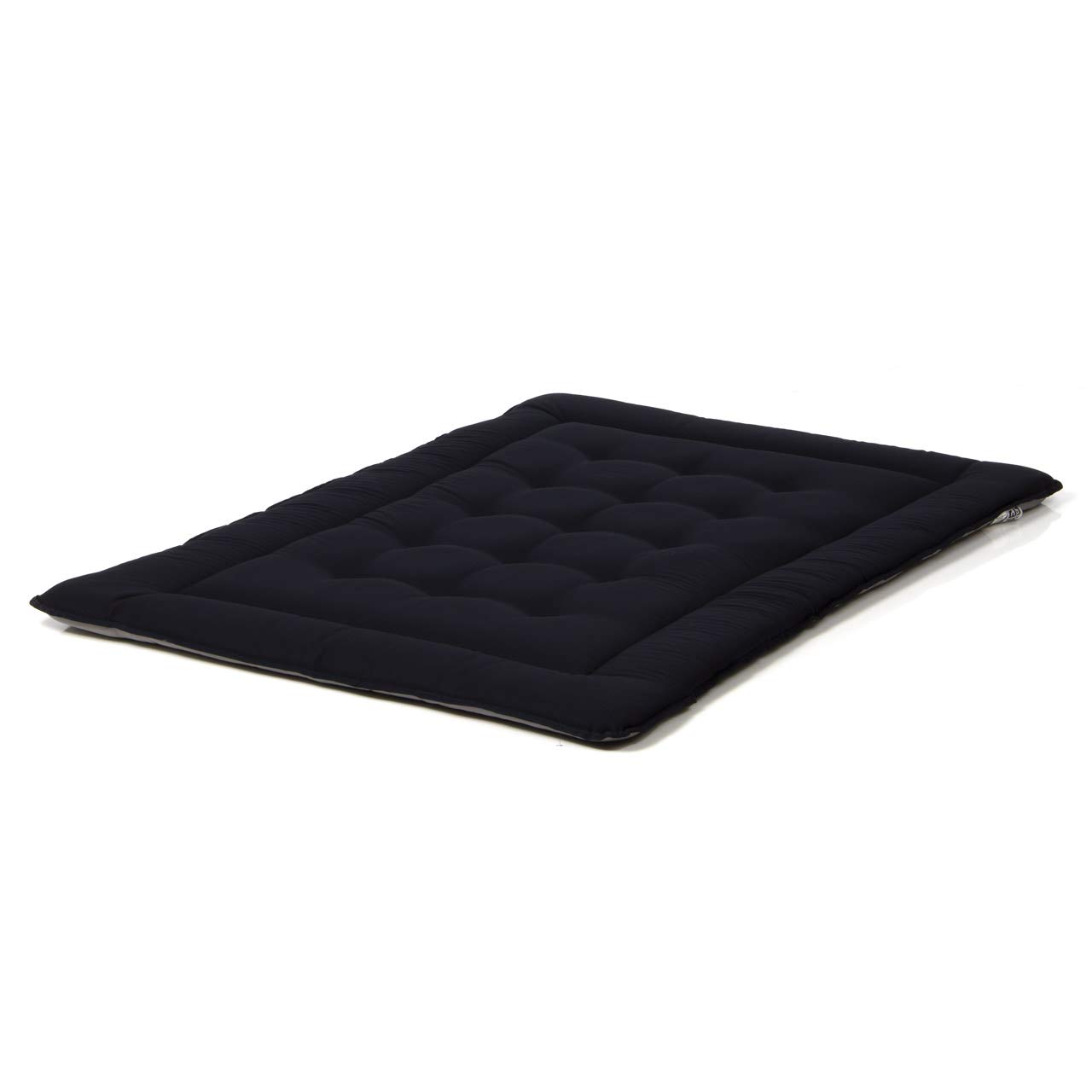 Wallace & Jones | Wendedecke pflegeleicht waschbar bis 95°C - gepolsterte Indoor/Outdoor Liegedecke für Hunde | XL - 130 x 90 cm - Schwarz/Grau