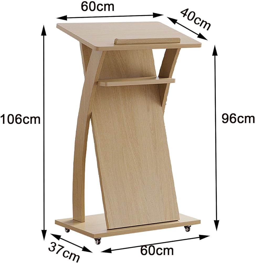 Generico Leggio Mobile in Legno con Ruote – Perfetto per chiese e Sale conferenze, Design Robusto ed Elegante da Pavimento, Facile da spostare, Soluzione Professionale p