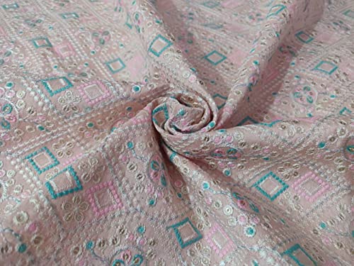 Tissu brocart de soie brodé paillettes luxe pour haute couture en 111cm
