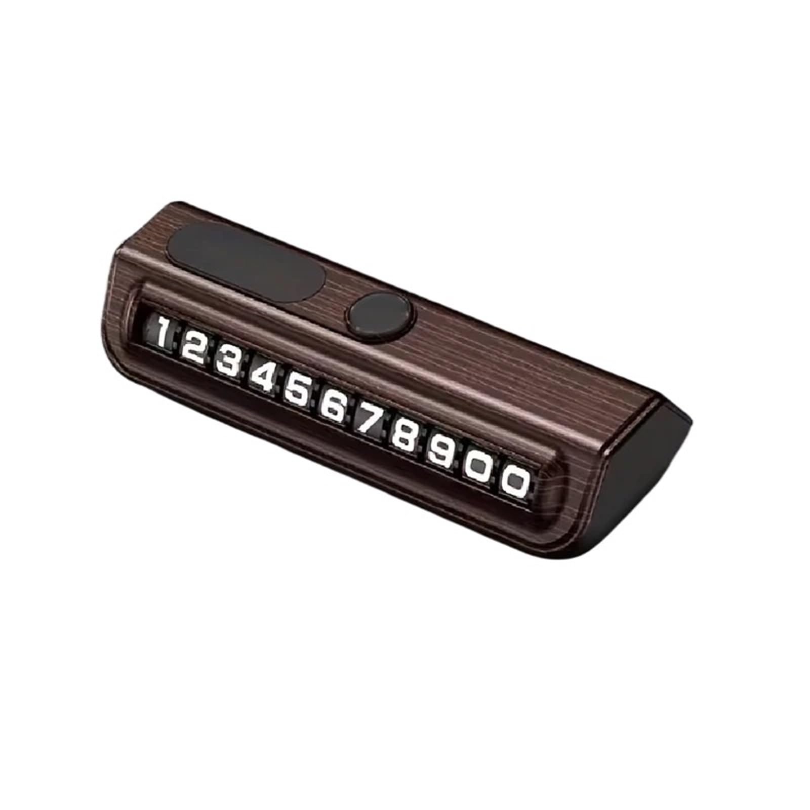 Temporary Parking Mobile Phone Number Plate Ornament, Car Moving License, in-Car Window Breaker, Holder for Car(Brown)