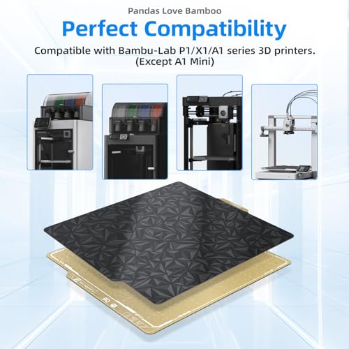 Image of BIQU Designer Series Smooth PEO+Textured PEI Build Plate for Bambu-Lab P1P P1S P2S X2D X1C X1E A1 257x257mm, Double Sided PEI Spring Steel Flexible Sheet Print Bed Removable Surface Platform