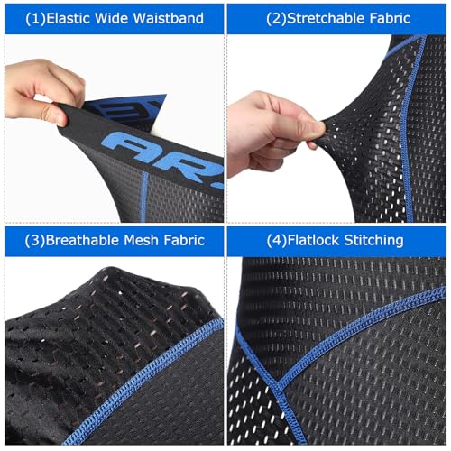 Lixada Men's Cycling Underwear Padded 5D Gel Padded Bike Shorts Quick Dry Anti-Slip MTB Bike Bicycle Riding Shorts - Image 6