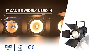 Amazon.co.jp : V-Show 300w LED フレネル スポットライト 電動