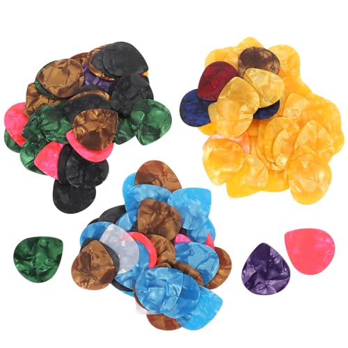 DEARMAMY 150 piezas Púas para Guitarra de Celuloide Grosores Plectros Profesionales para Guitarra...
