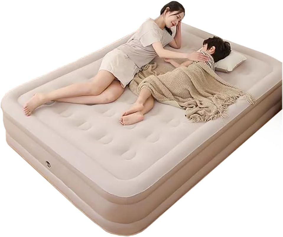 Air Mattress Flocked Inflatable Bed for Home Camping Guests Raised Waterproof