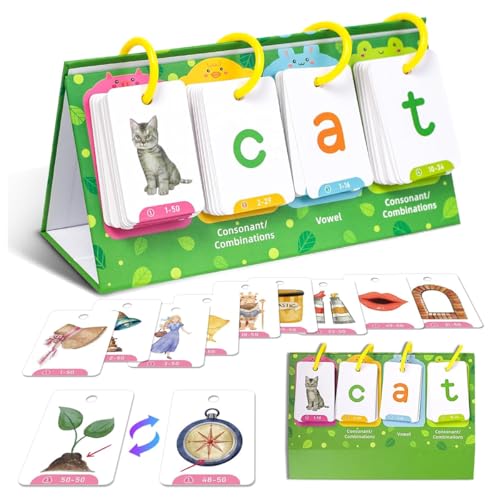 Image of PATPAT Phonics Flash Cards, CVC Reading and Sight Words for Kids