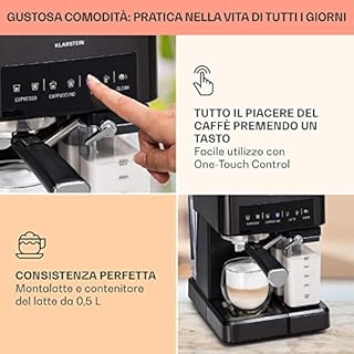 KLARSTEIN Macchina da Caffè Freddo, Espresso 1.8L, da 20 Bar, In Acciao Inox con Montalatte