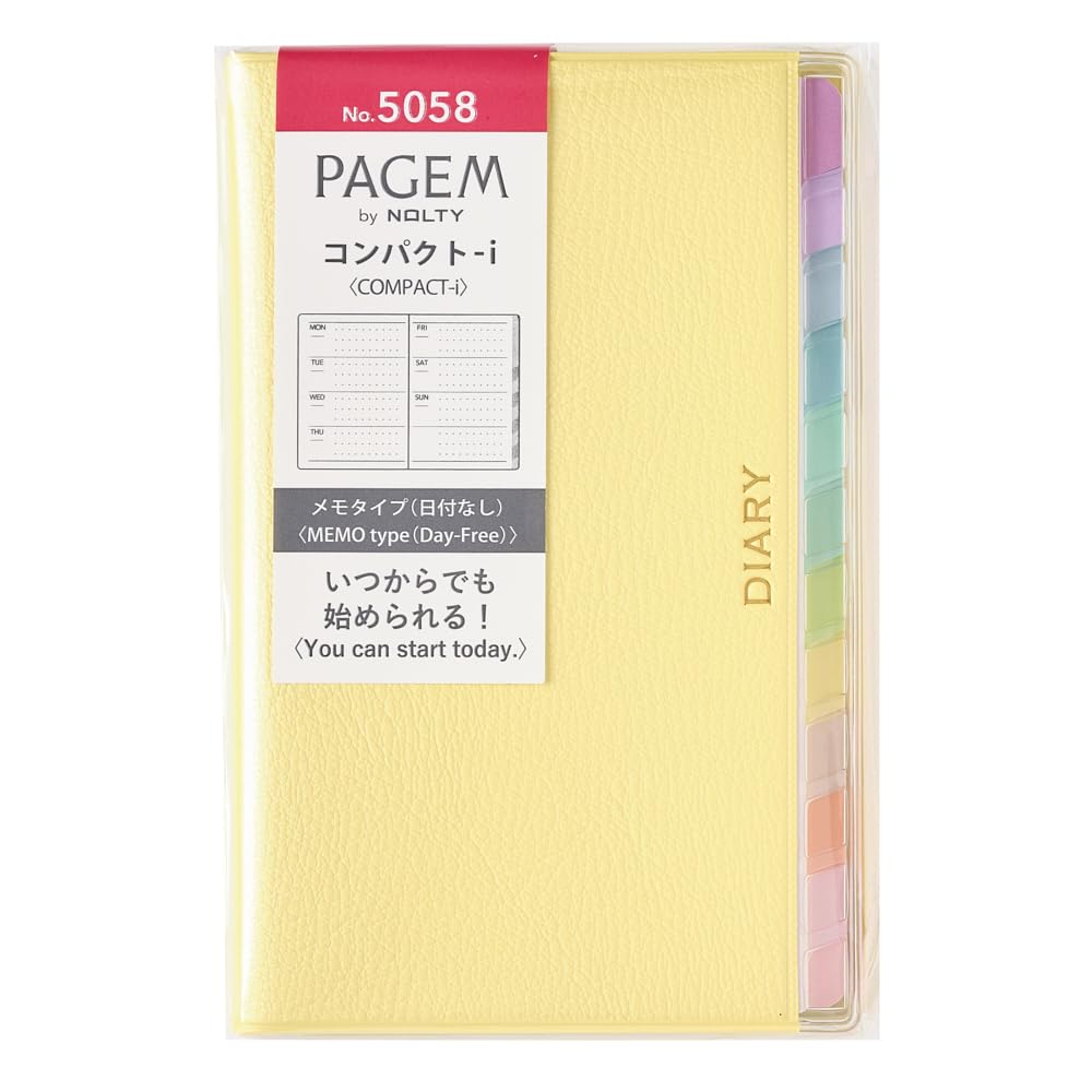NOLTY PAGEM Compact-i Memo Free Log, Japanese Edition, Lemon, 5058