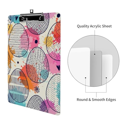 Planchette à pince A4 œufs colorés porte-document avec clip profil bas