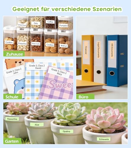 ORGBRO X1 Etikettendrucker, Etikettiergerät Mini Bluetooth Thermal Labeldrucker Selbstklebend Beschriftungsgerät, Tragbarer Label Maker für iOS/Android, Etikettiermaschine für Zuhause, Büro (Weiß)