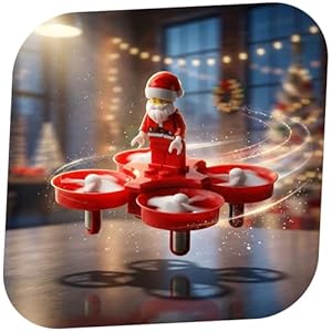 RC-ferngesteuerte 4 Kanal-Mini-Drohne, Quadcopter mit Musik, 3D-Flip, Rückholfunktion, Headless-Mode, Spielzeug UFO-Drone mit wunderschöner LED und Baustein-Figur, Quadrocopter f. Kinder u. Erwachsene